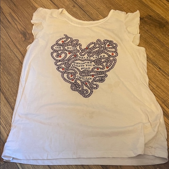 Joe Fresh Other - Joe Fresh Cream Nautical Heart Tee (Bin GB)​